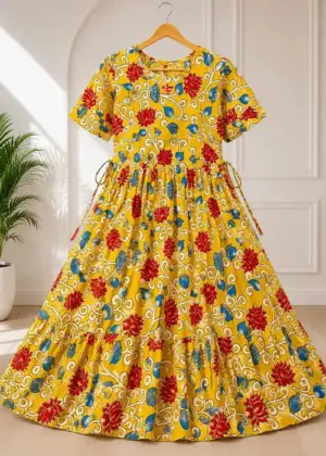 Kalamkari Cotton Umbrella Kurti-HIFI76