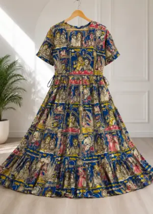 Kalamkari Cotton Umbrella Kurti-HIFI85