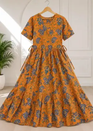 Kalamkari Cotton Umbrella Kurti-HIFI90