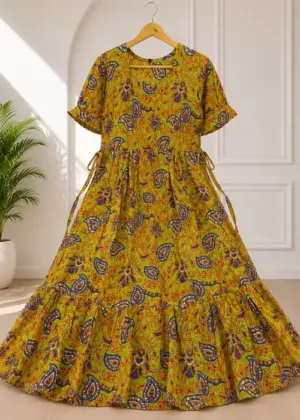 Kalamkari Cotton Umbrella Kurti-HIFI77