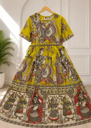 Kalamkari Cotton Umbrella Kurti-HIFI78