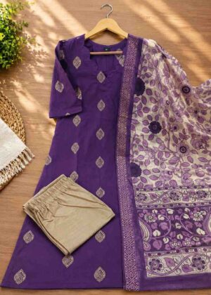 Premium Look Raw Silk 3 Piece Set Kurti-HIFI93