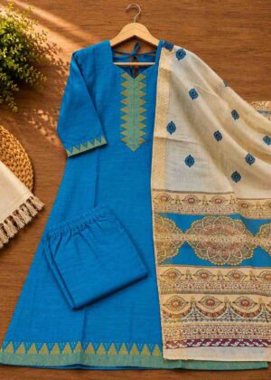 Premium Look Raw Silk 3 Piece Set Kurti-HIFI99