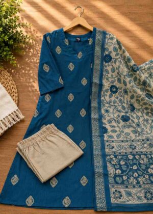 Premium Look Raw Silk 3 Piece Set Kurti-HIFI96