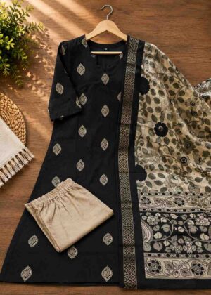 Premium Look Raw Silk 3 Piece Set Kurti-HIFI94