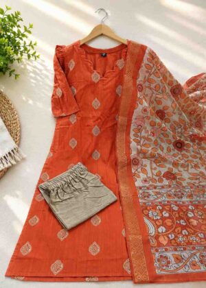 Premium Look Raw Silk 3 Piece Set Kurti-HIFI91