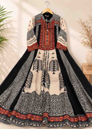 Ethnic Printed Georgette Umbrella Flare Kurti-HIFI134