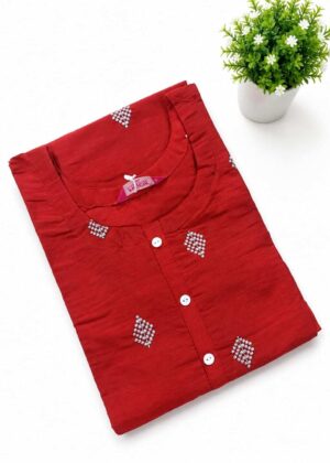 Premium Semi Raw Silk Side Open Kurti-HIFI183
