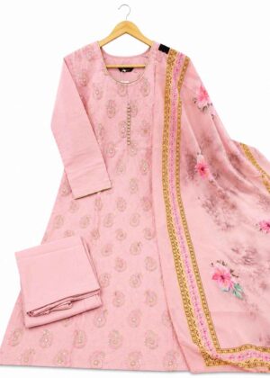 Festive Roman Silk Straight Kurta Set with Floral Dupatta – HIFI250