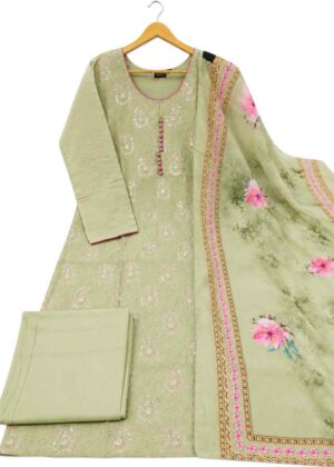 Festive Roman Silk Straight Kurta Set with Floral Dupatta – HIFI251