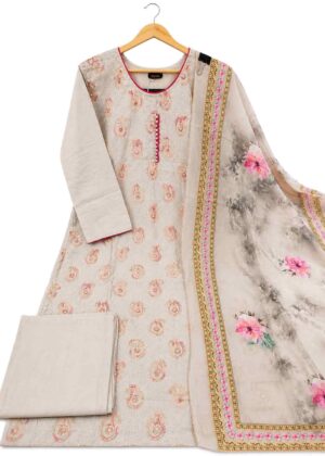 Festive Roman Silk Straight Kurta Set with Floral Dupatta – HIFI253