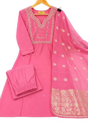 Graceful Roman Silk Kurti Pant & Dupatta-HIFI338