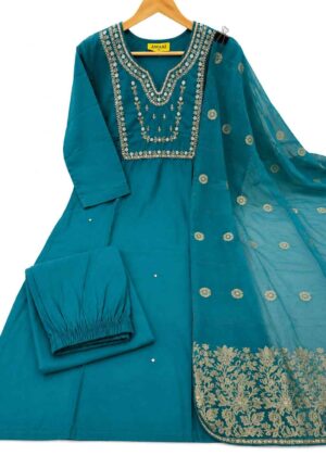 Graceful Roman Silk Kurti Pant & Dupatta-HIFI341