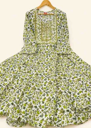 Floral Printed Cotton Umbrella Kurti -HIFI330