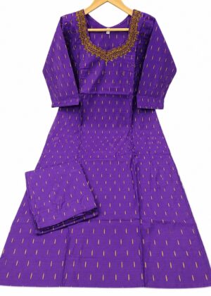 Premium Raw Silk Embroidered 2 Piece Kurti Set – HIFI248